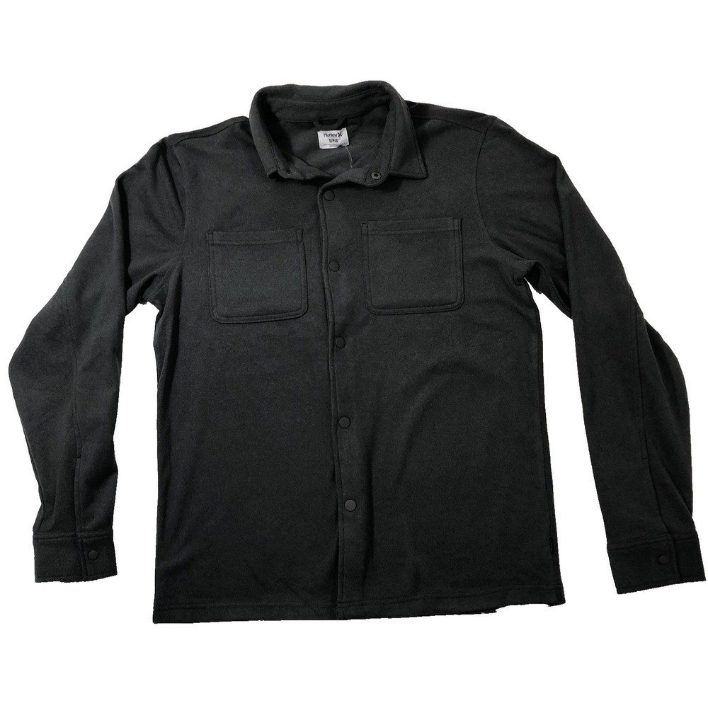 Hurley Newport Shirt Jacket Men's Small Black Performance Stretch Ultra Soft NWT - Picture 3 of 12